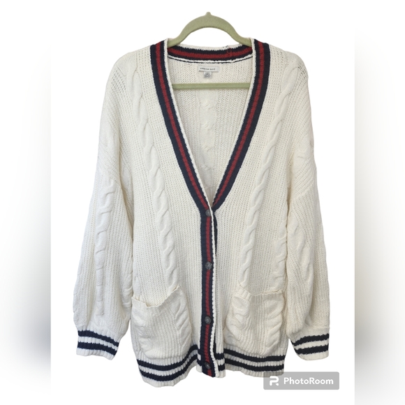 American Eagle Over Sized Cable Knit Button-Up Cardigan - Picture 8 of 11